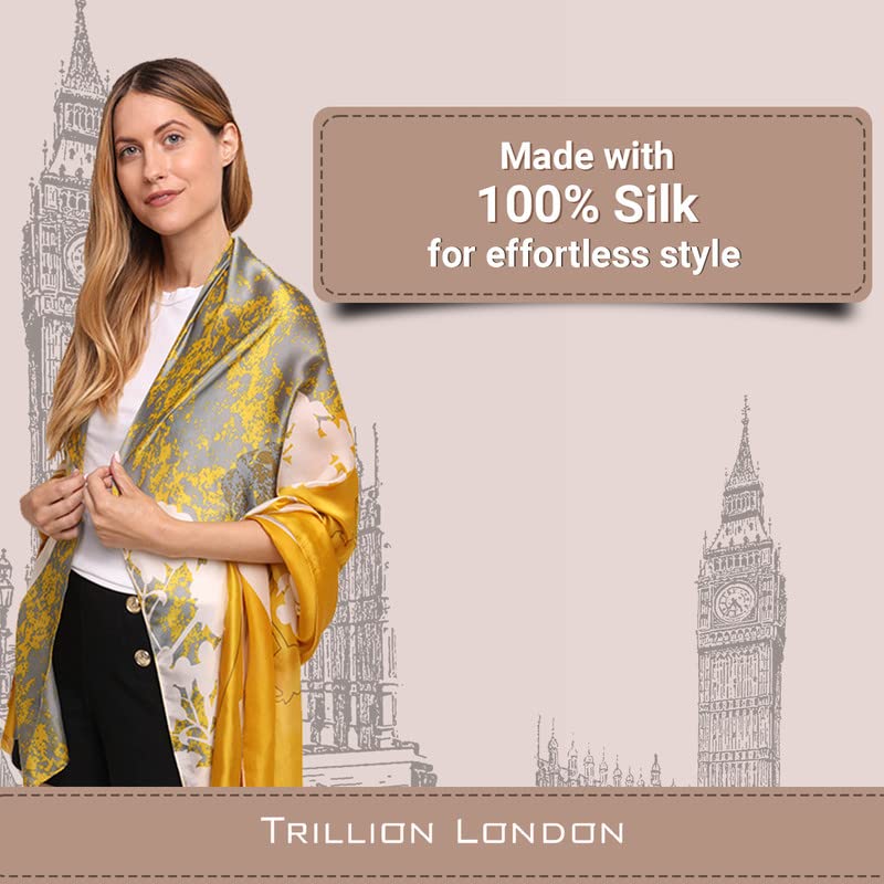 Trillion London Spring Collection | Designer Silk Scarf For Women | Lightweight Silk Scarves | Travelling & Gifting - Image 4