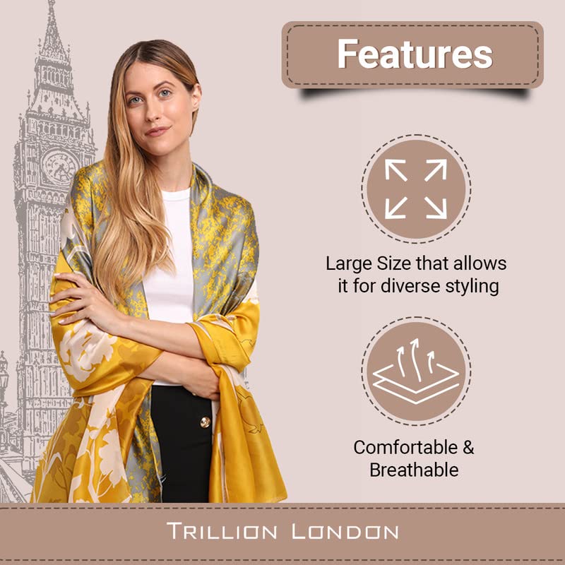 Trillion London Spring Collection | Designer Silk Scarf For Women | Lightweight Silk Scarves | Travelling & Gifting - Image 5