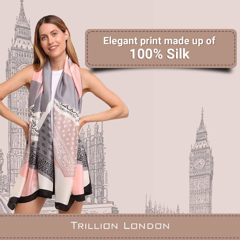 Trillion London Spring Collection | Designer Silk Scarf For Women | Lightweight Silk Scarves | Travelling & Gifting - Image 3