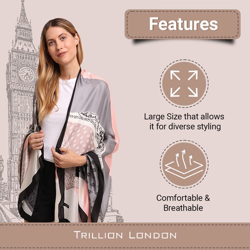 Trillion London Spring Collection | Designer Silk Scarf For Women | Lightweight Silk Scarves | Travelling & Gifting - Image 4