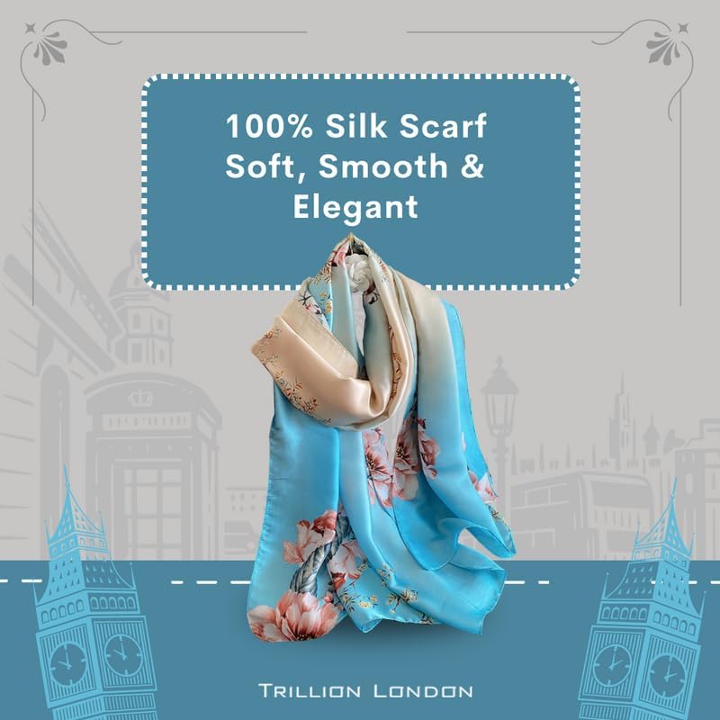 Trillion London Spring Collection | Designer Silk Scarf For Women | Lightweight Silk Scarves | Travelling & Gifting - Image 3