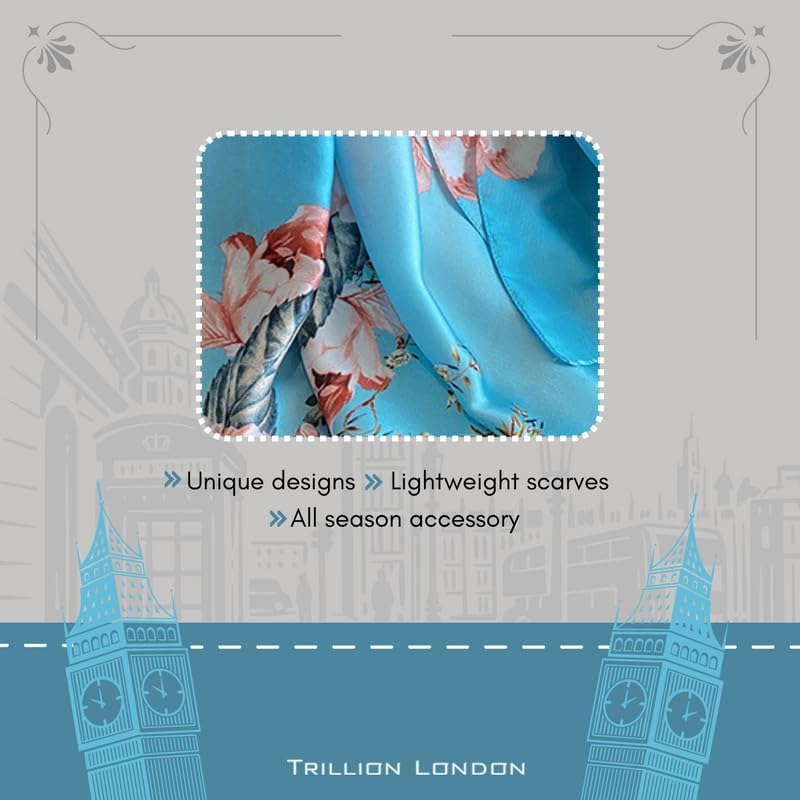 Trillion London Spring Collection | Designer Silk Scarf For Women | Lightweight Silk Scarves | Travelling & Gifting - Image 4