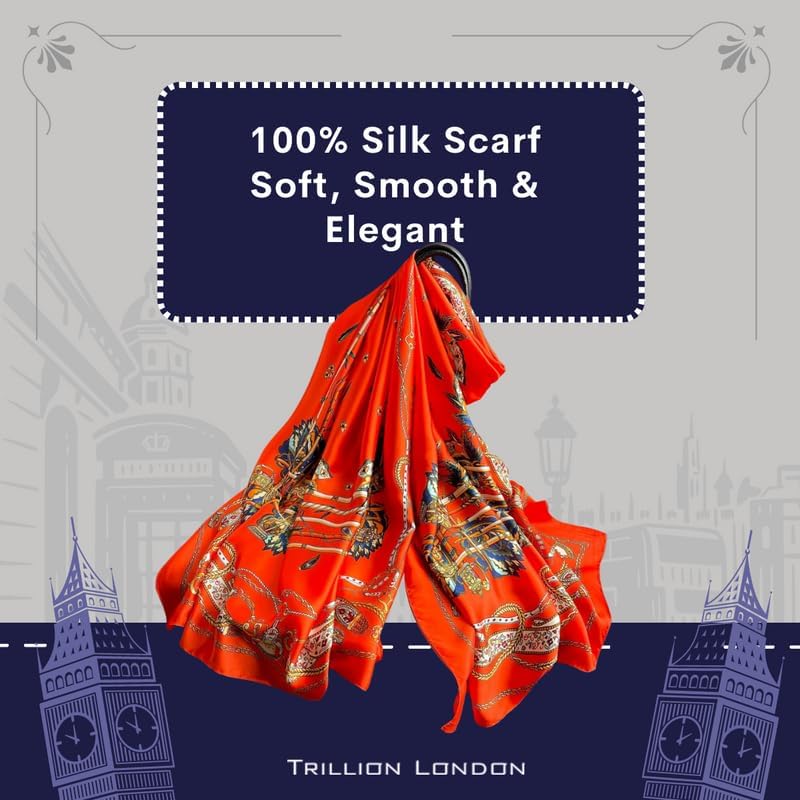 Trillion London Spring Collection | Designer Silk Scarf For Women | Lightweight Silk Scarves | Travelling & Gifting - Image 3