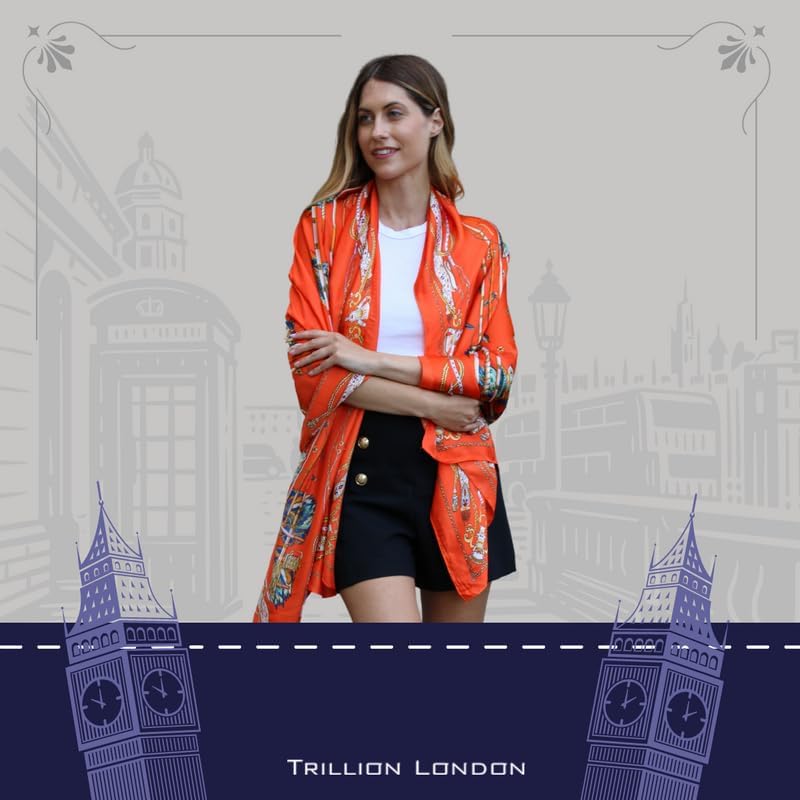 Trillion London Spring Collection | Designer Silk Scarf For Women | Lightweight Silk Scarves | Travelling & Gifting - Image 5