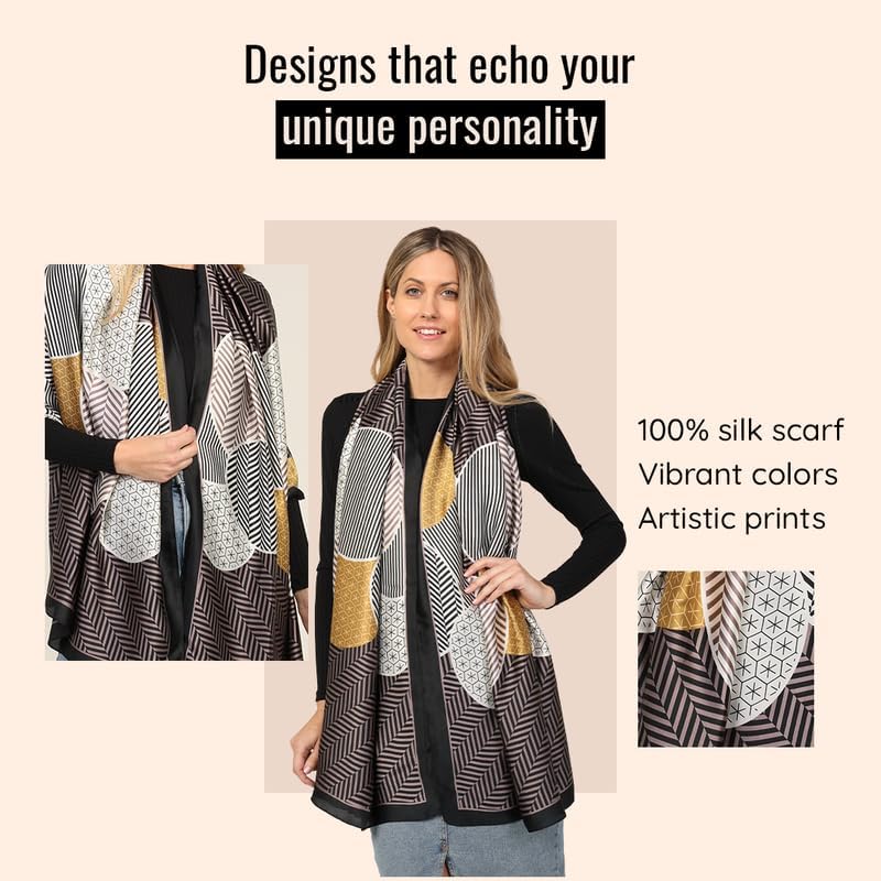 Trillion London Spring Collection | Designer Silk Scarf For Women | Lightweight Silk Scarves | Travelling & Gifting - Image 3