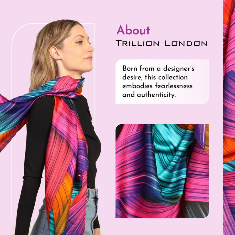 Trillion London Spring Collection | Designer Silk Scarf For Women | Lightweight Silk Scarves | Travelling & Gifting - Image 7